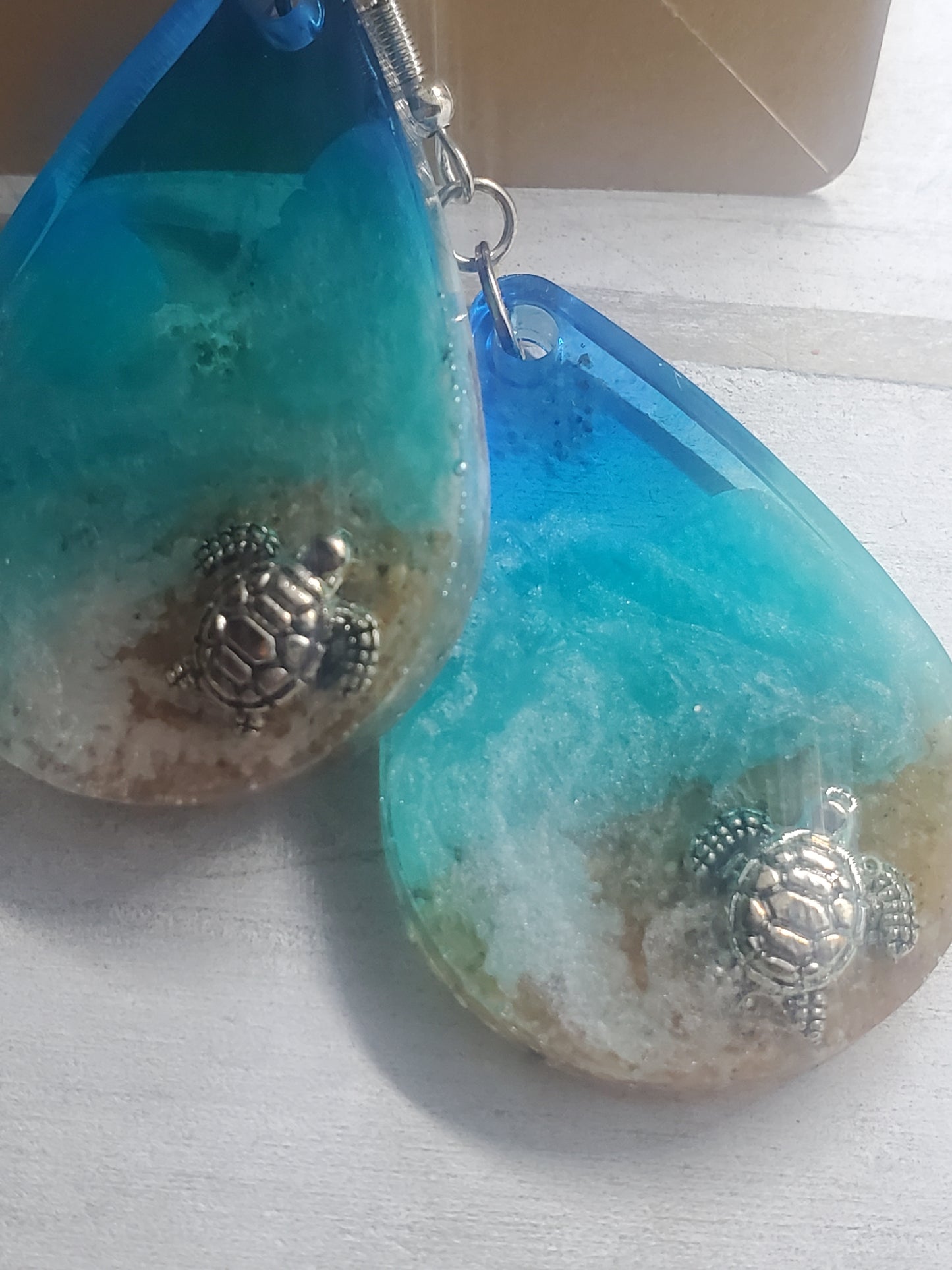 Sea turtle beach earrings