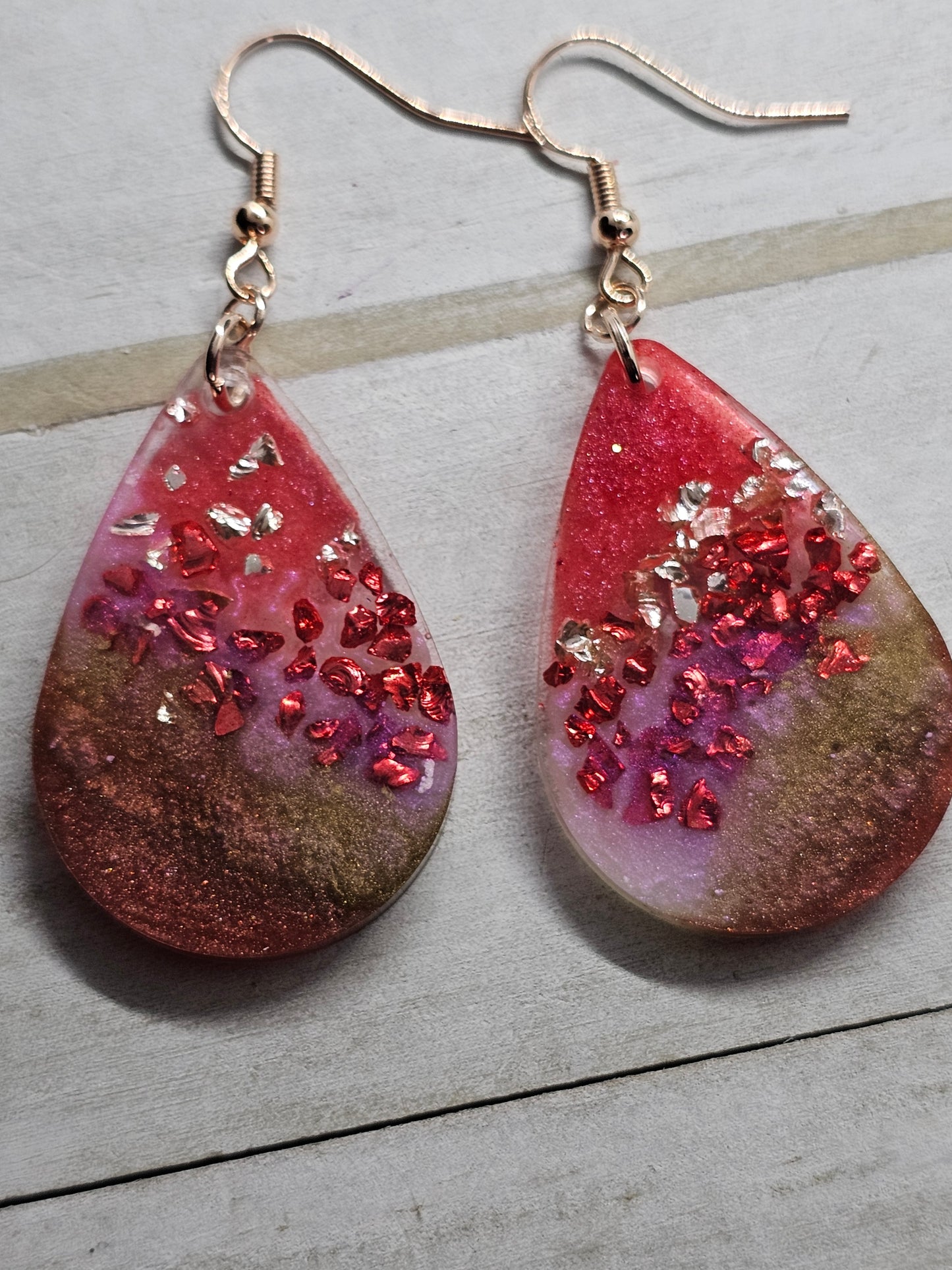 Pink bliss resin earrings