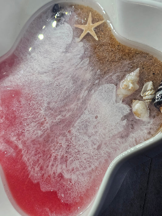 Pink beach trinket tray