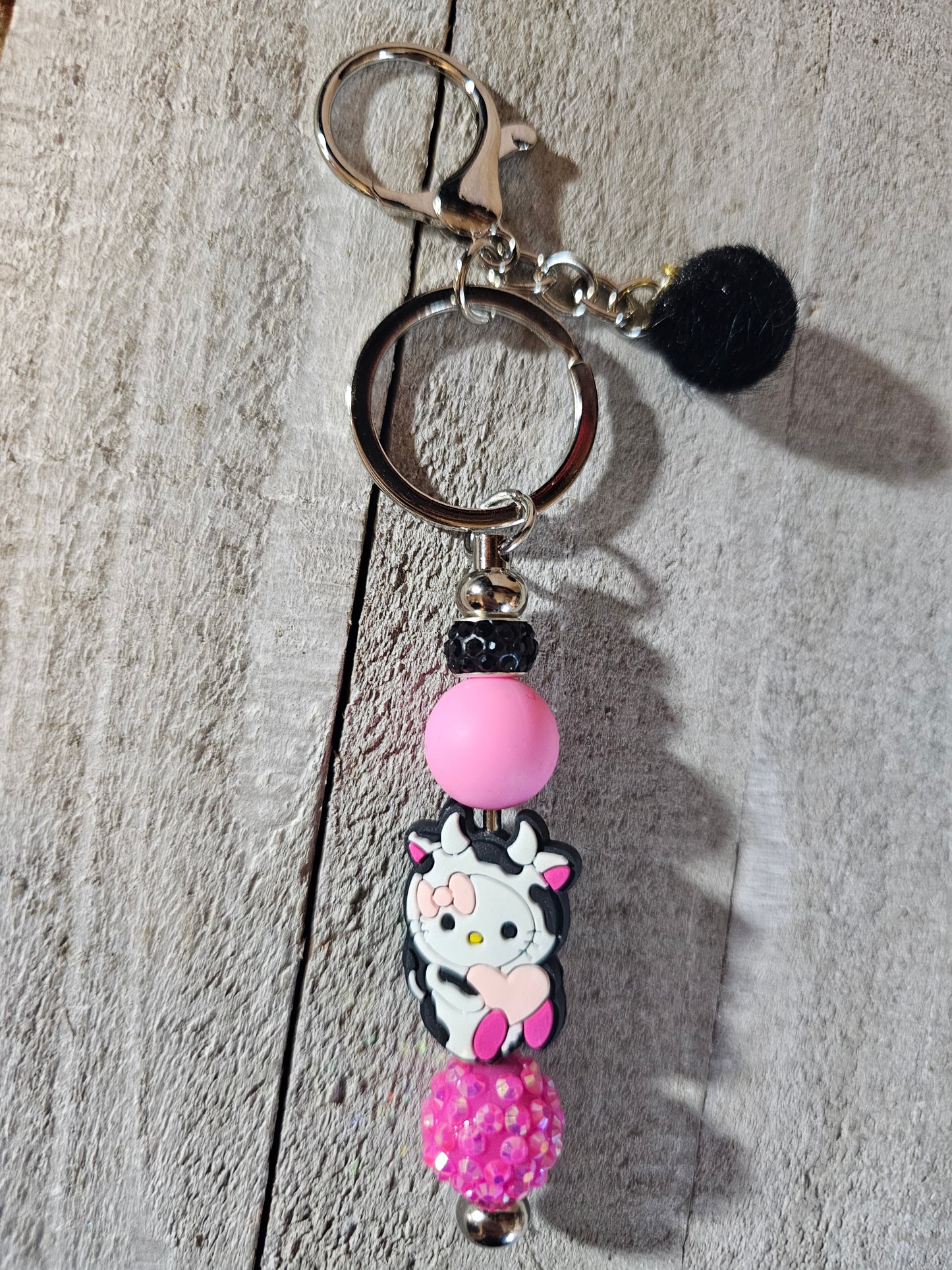 Hello kitty beaded keychain