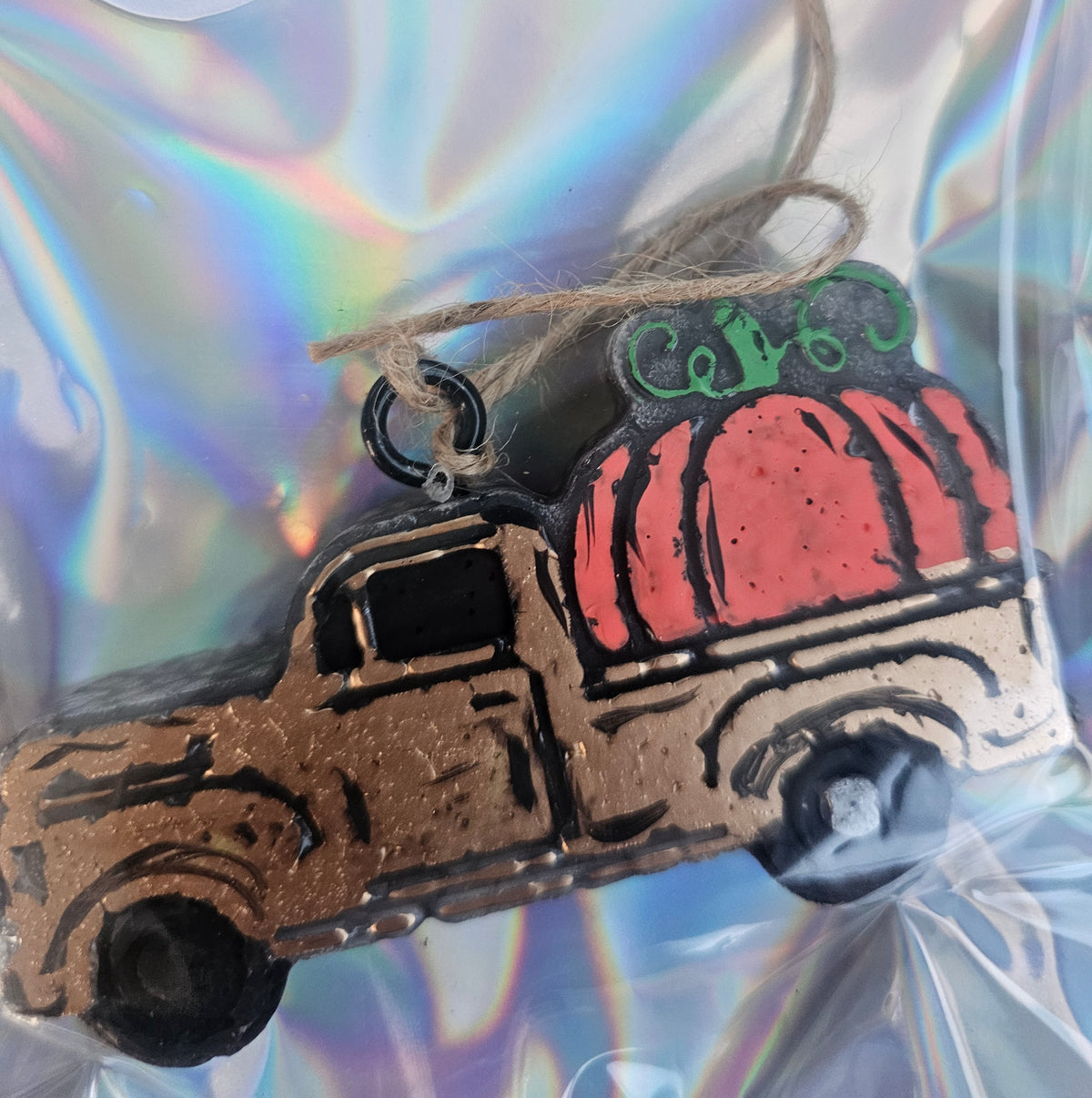 Fall truck pumpkin car freshie