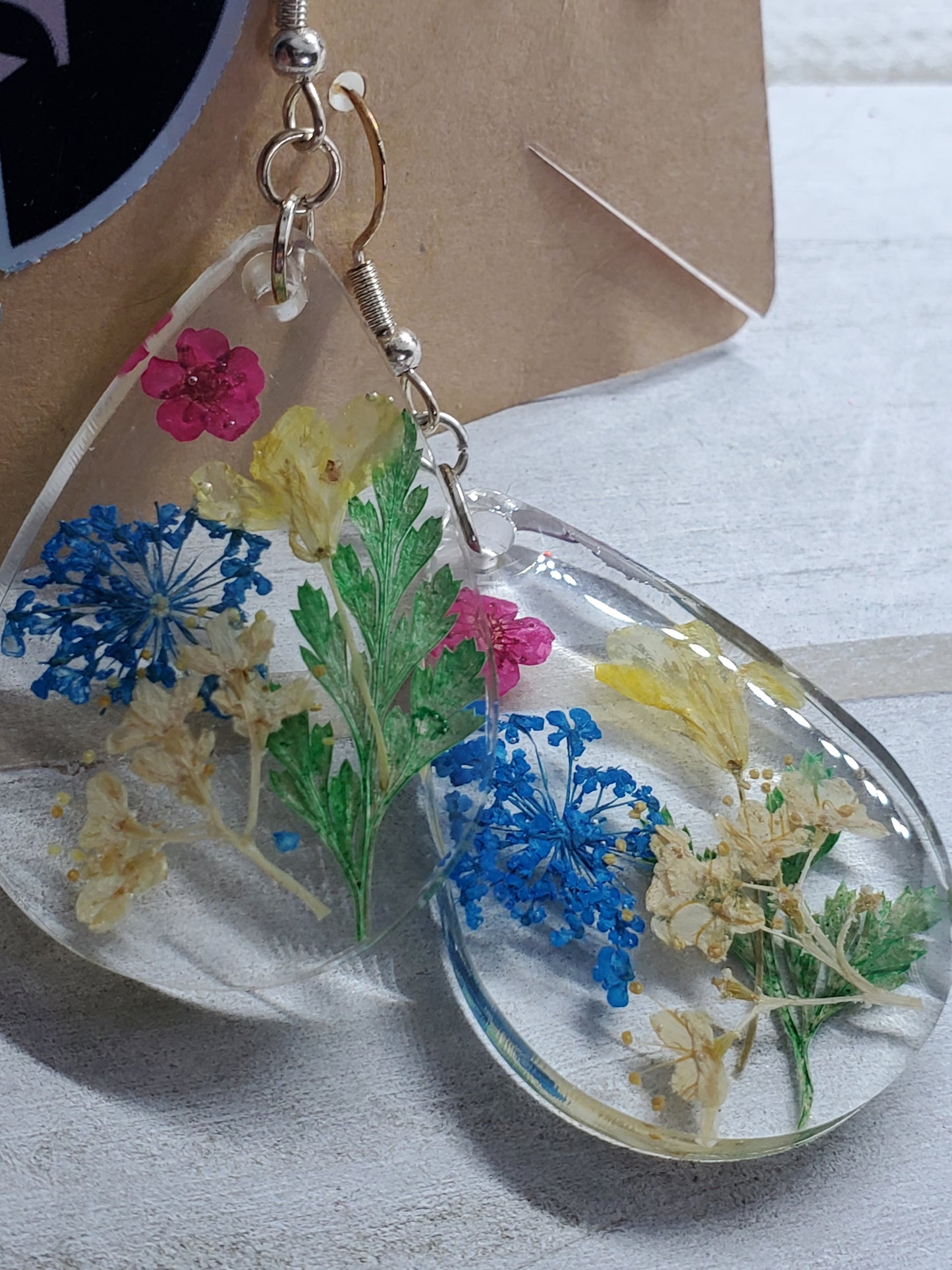 Multi colored wildflower earrings