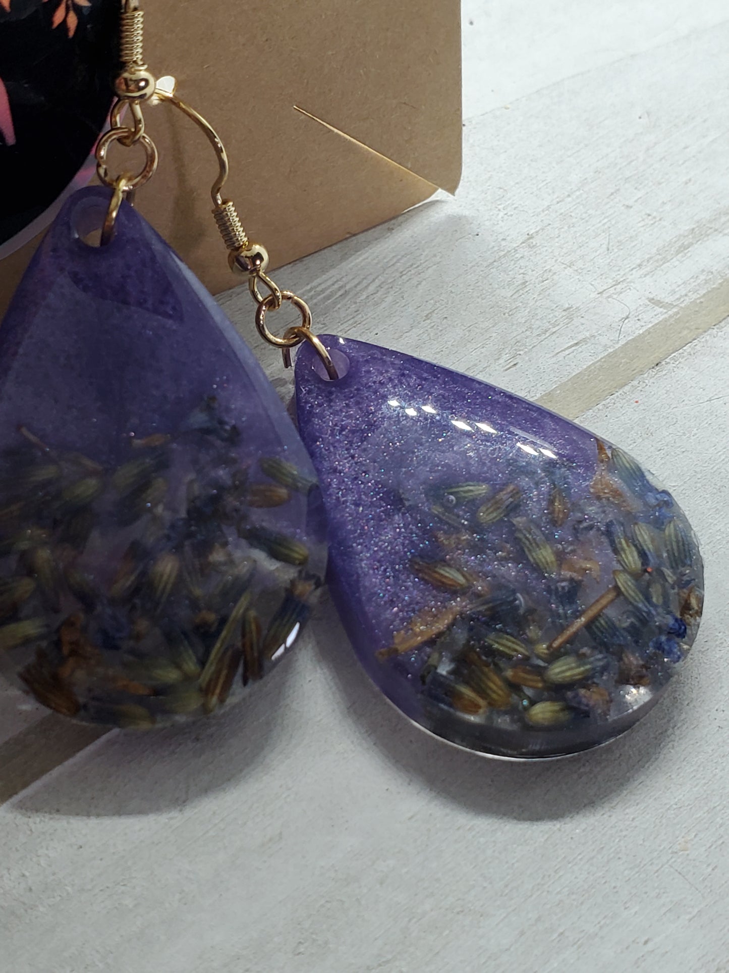 Purple lavender earrings