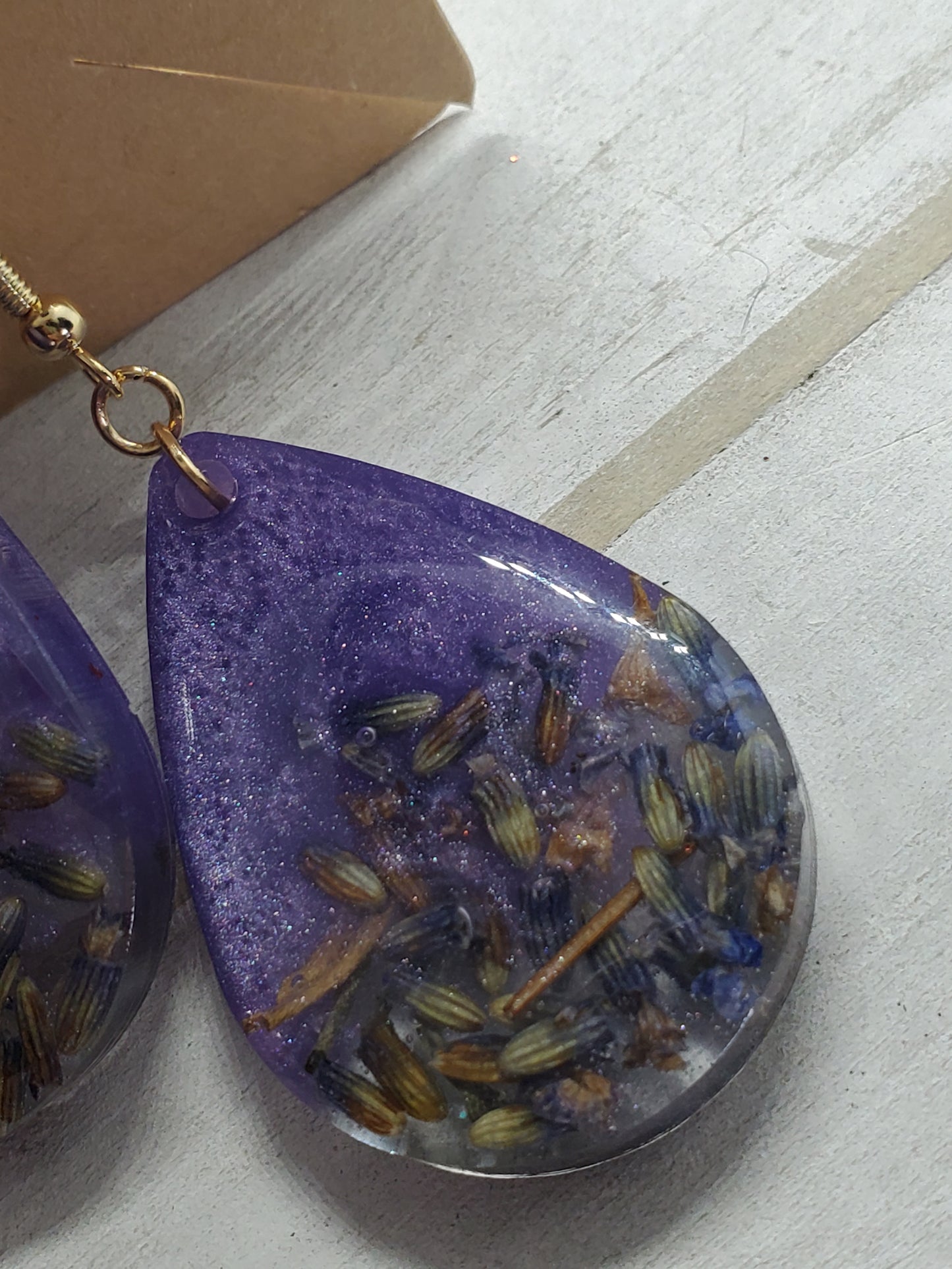 Purple lavender earrings