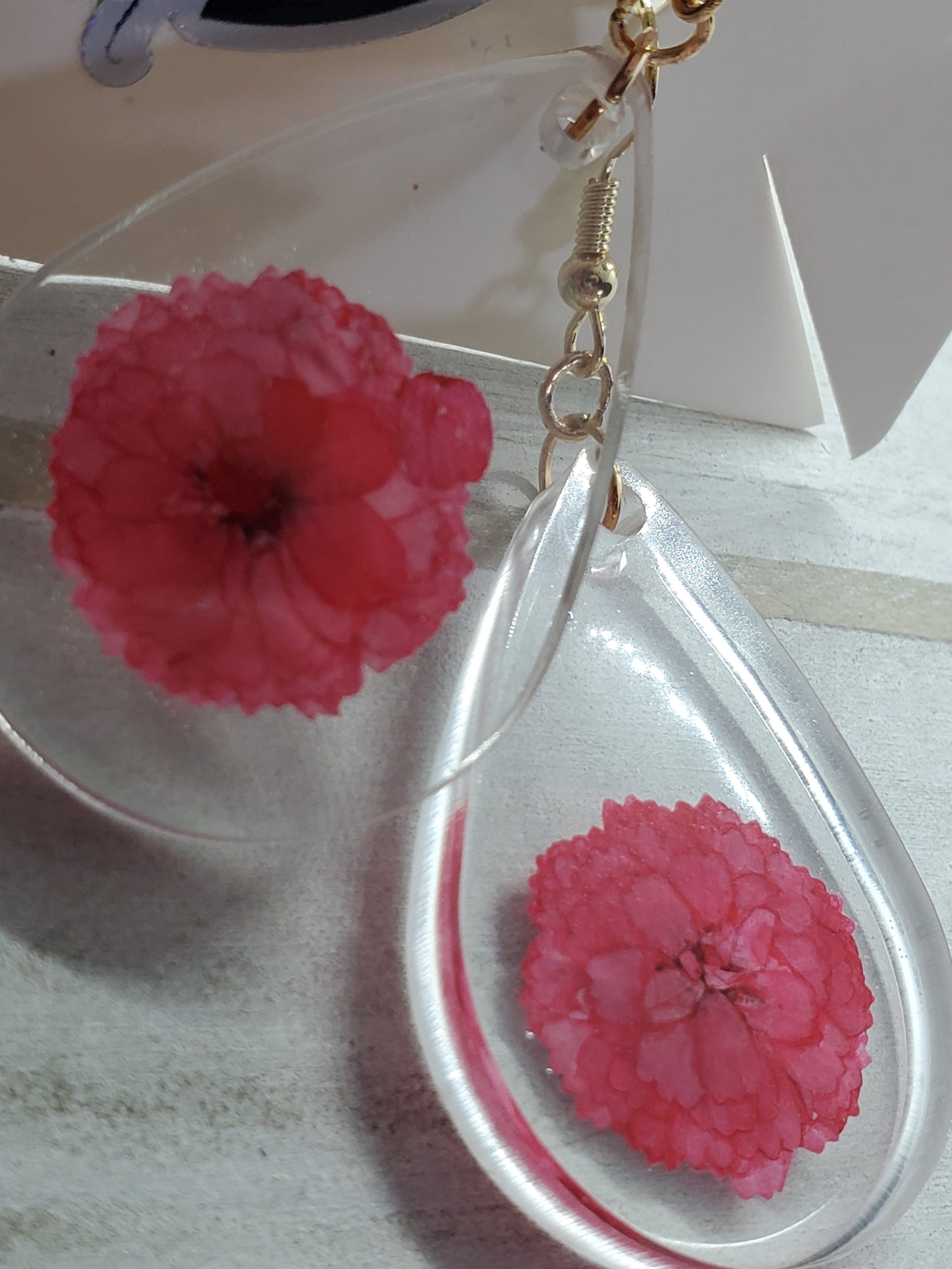 red flower earrings