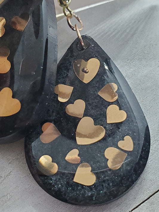 Gold heart earrings