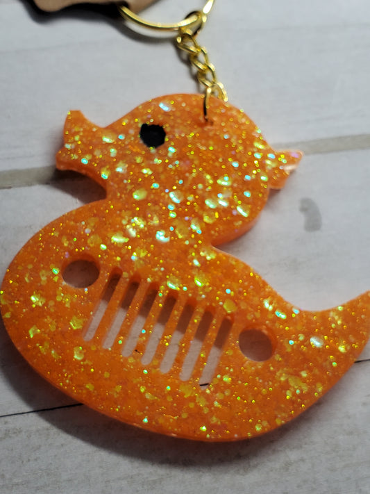 Glitter Glow in the dark Jeep duck keychain