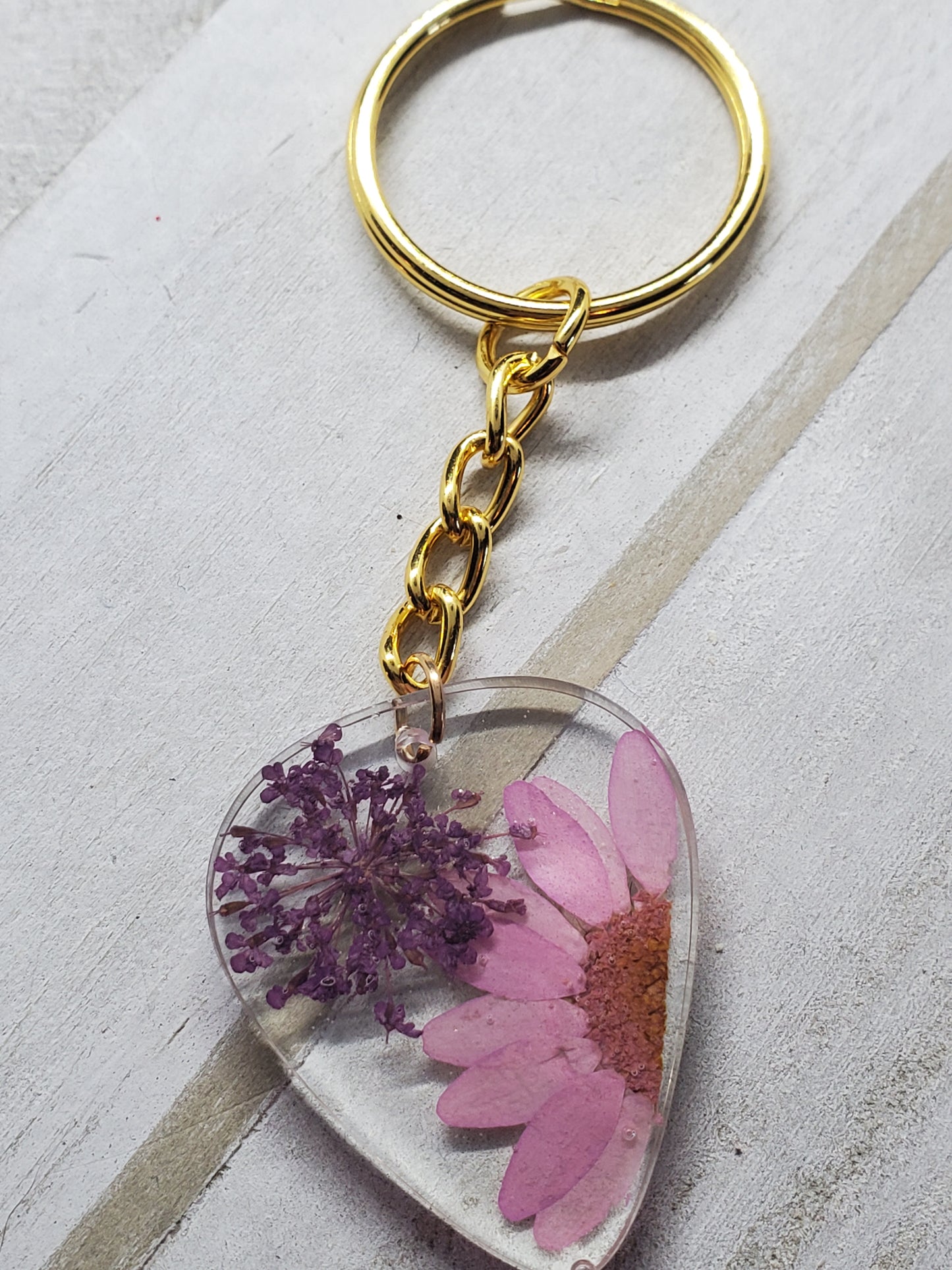 wildflower guitar pick keychain