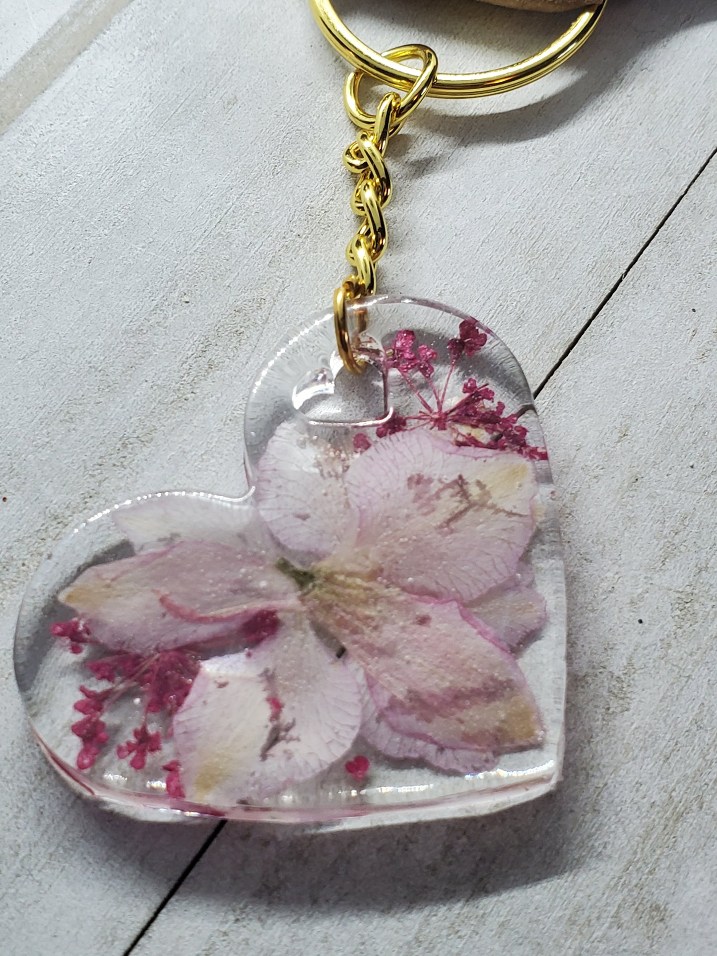 Wildflower heart keychain