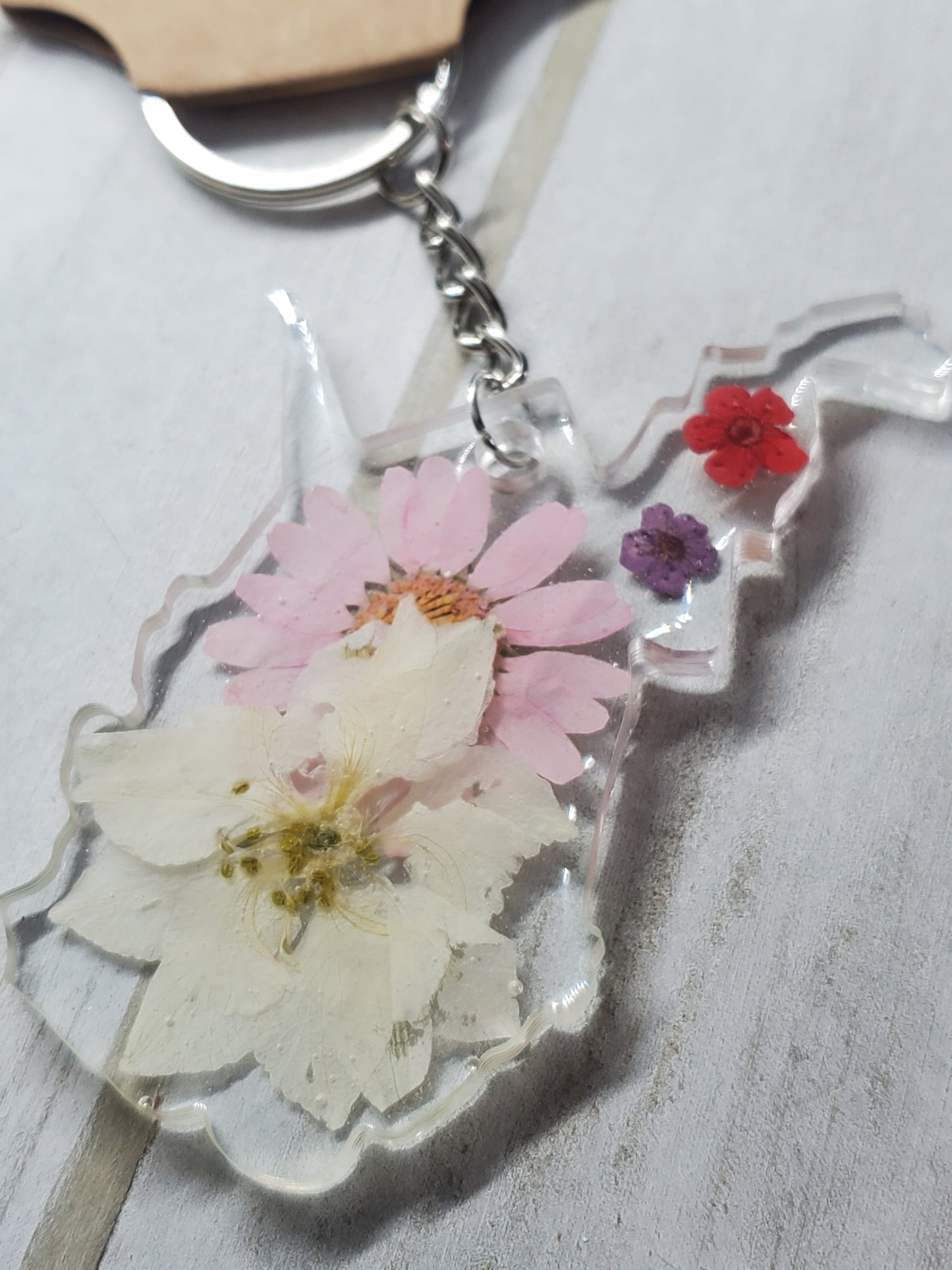 West Virginia wildflower keychain