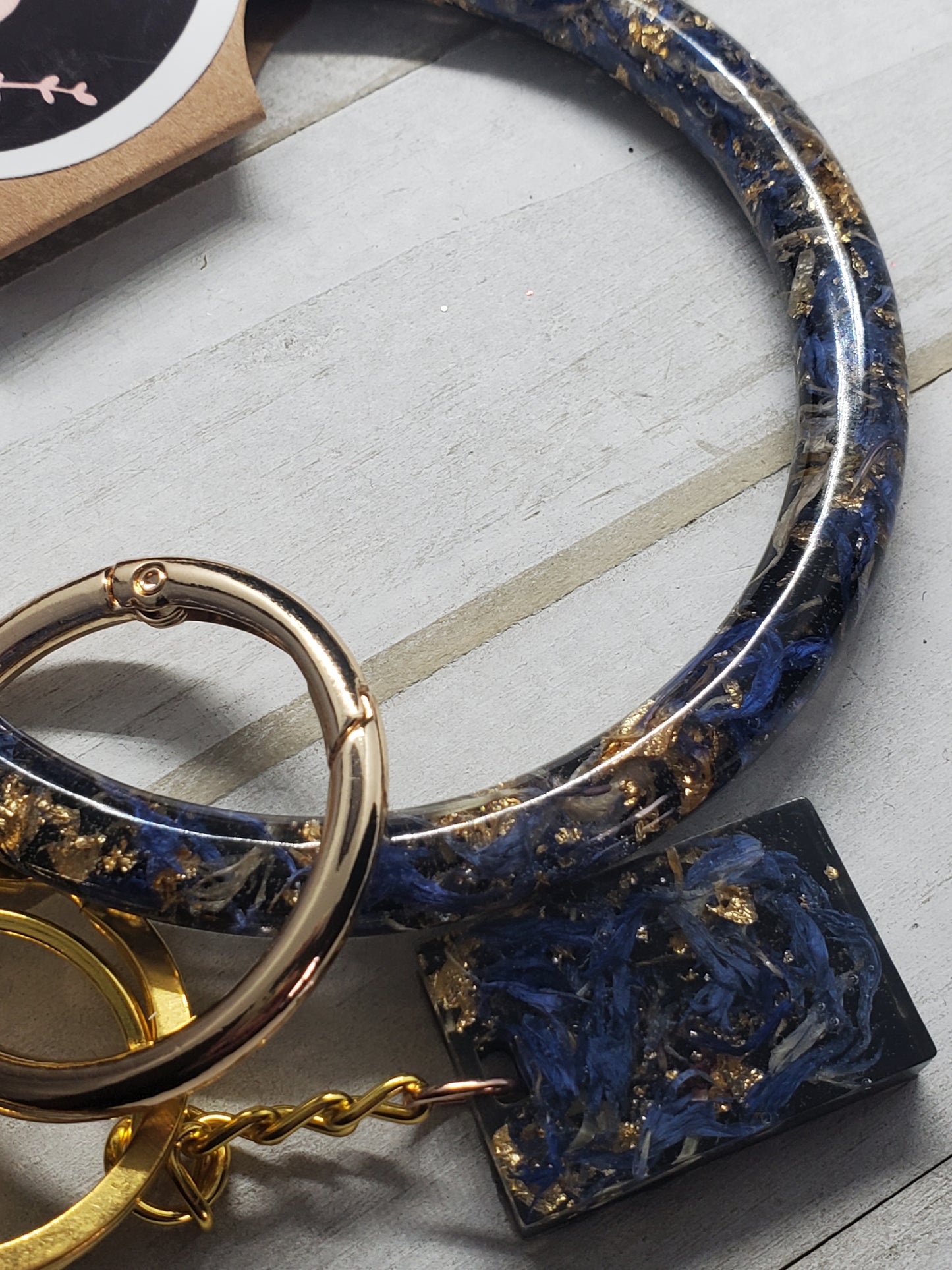 Cornflower bangle wristlet keychain