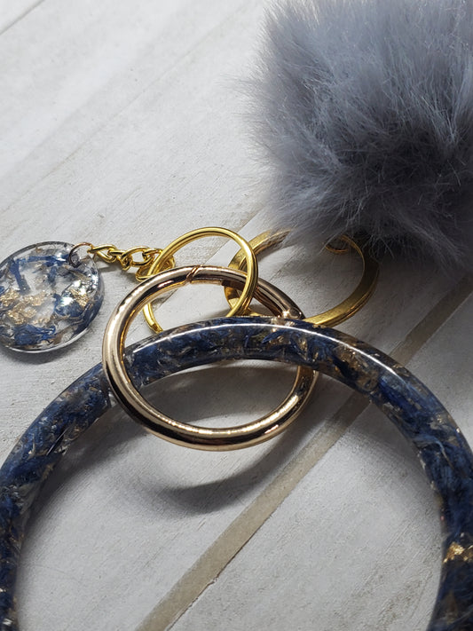 Cornflower bangle wristlet keychain