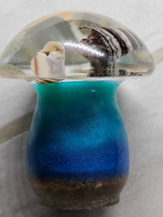 Seashell resin mushroom