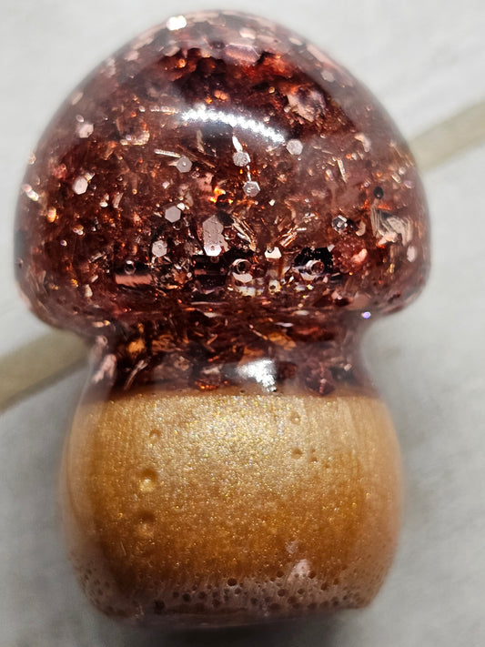 Rose pink glitter mushroom