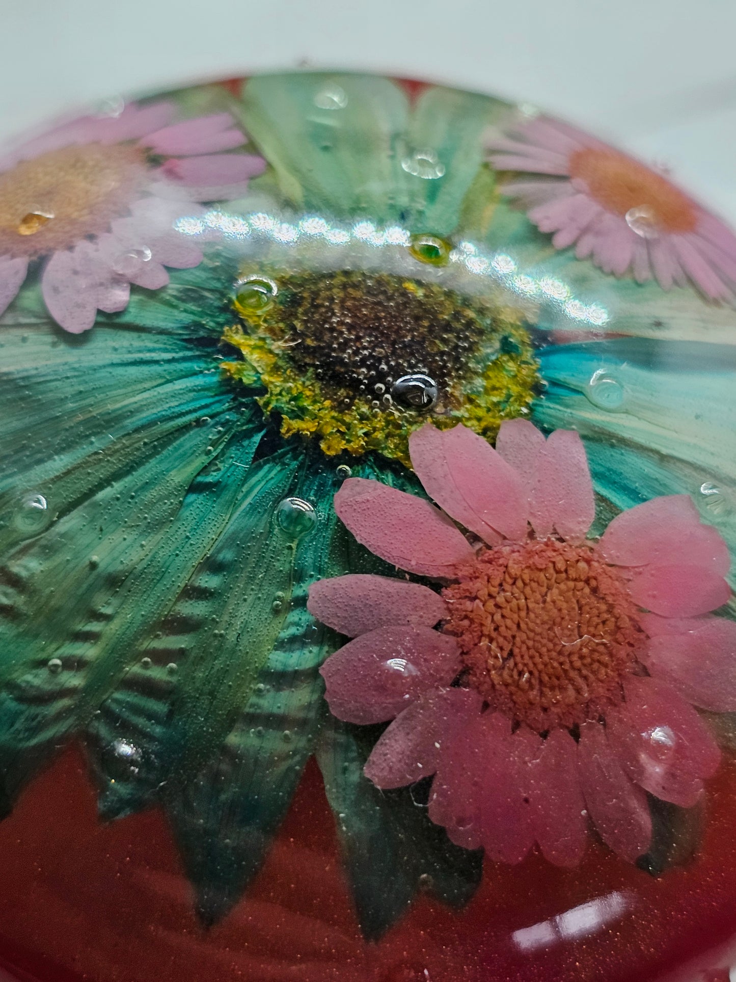 Wildflower resin mushroom