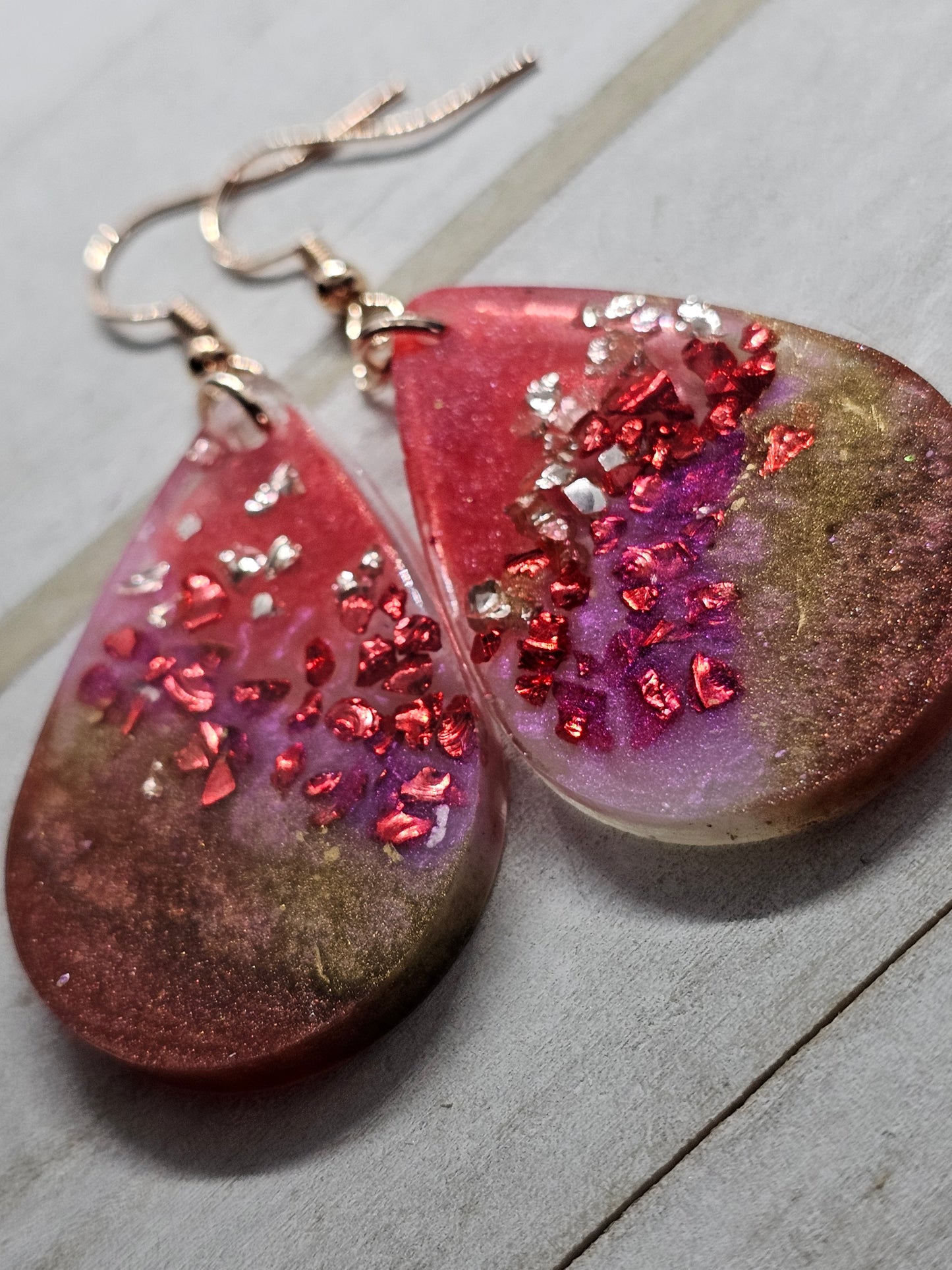 Pink bliss resin earrings