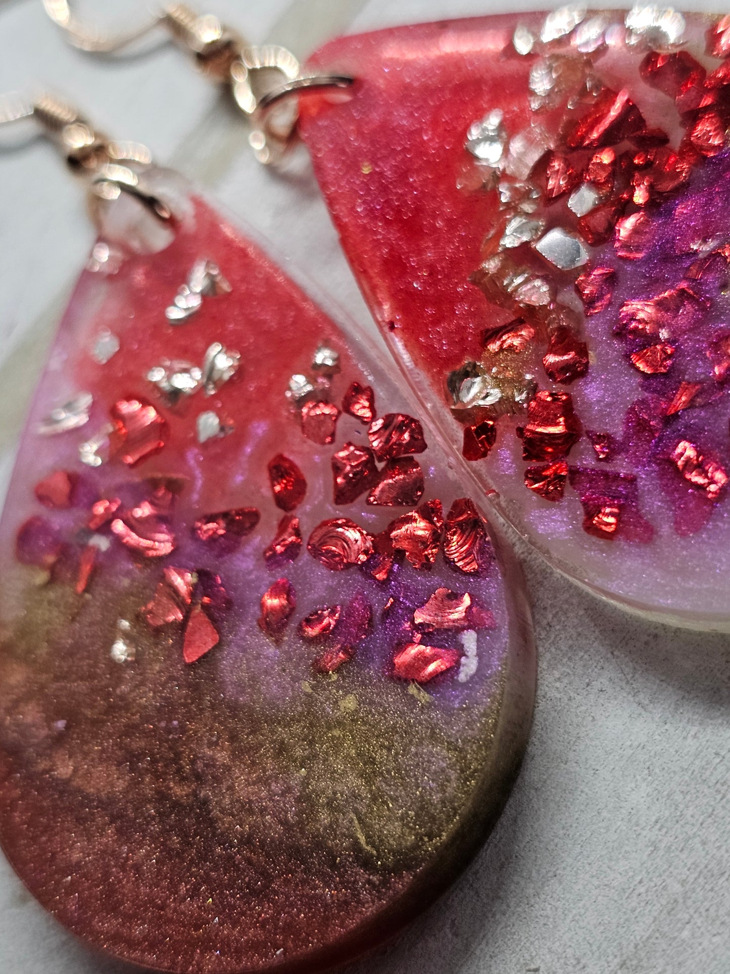 Pink bliss resin earrings