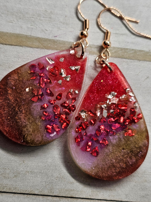 Pink bliss resin earrings