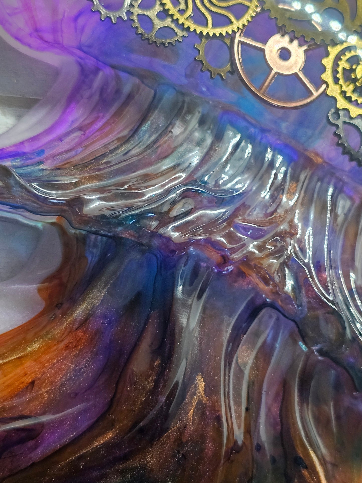 Steampunk jellyfish resin figurine and wall art