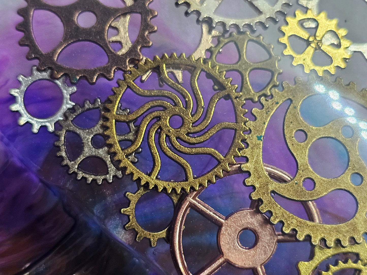 Steampunk jellyfish resin figurine and wall art