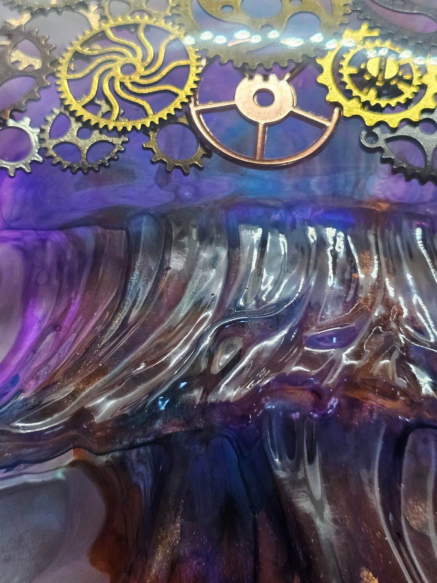 Steampunk jellyfish resin figurine and wall art