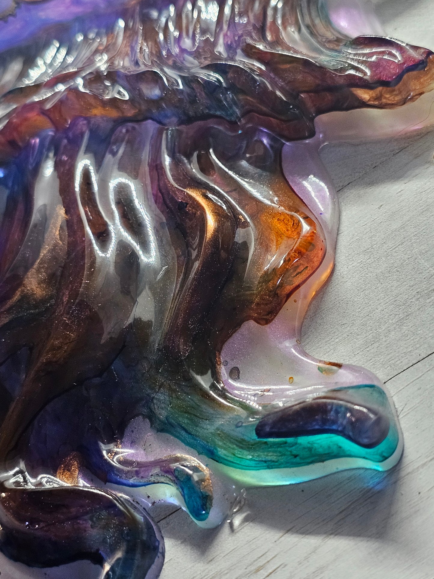 Steampunk jellyfish resin figurine and wall art