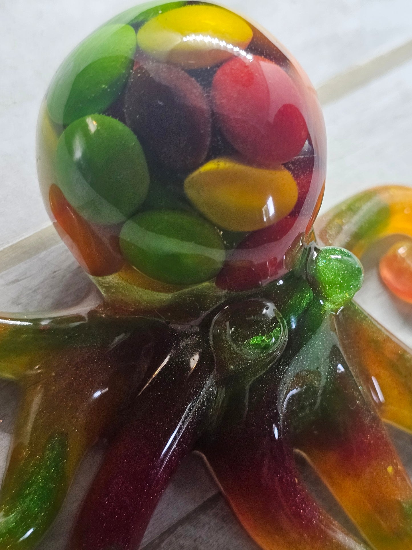 Skittles resin octopus statue