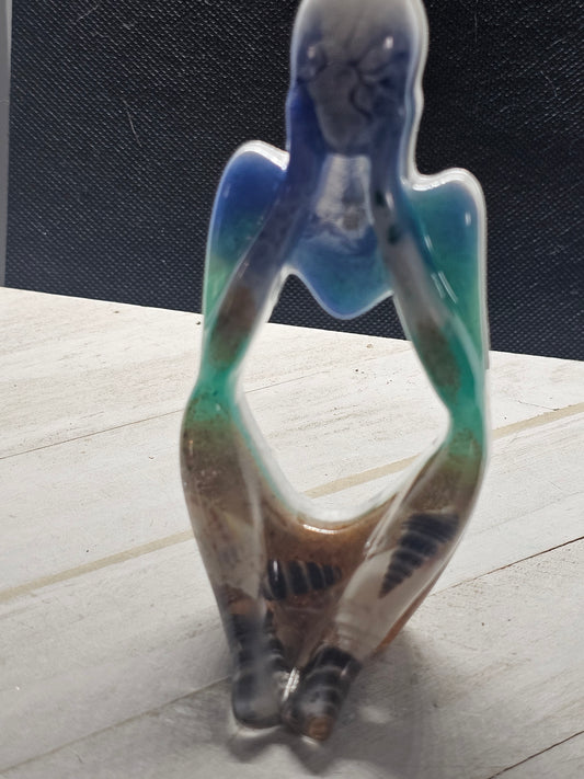 Beach thinker resin figurine