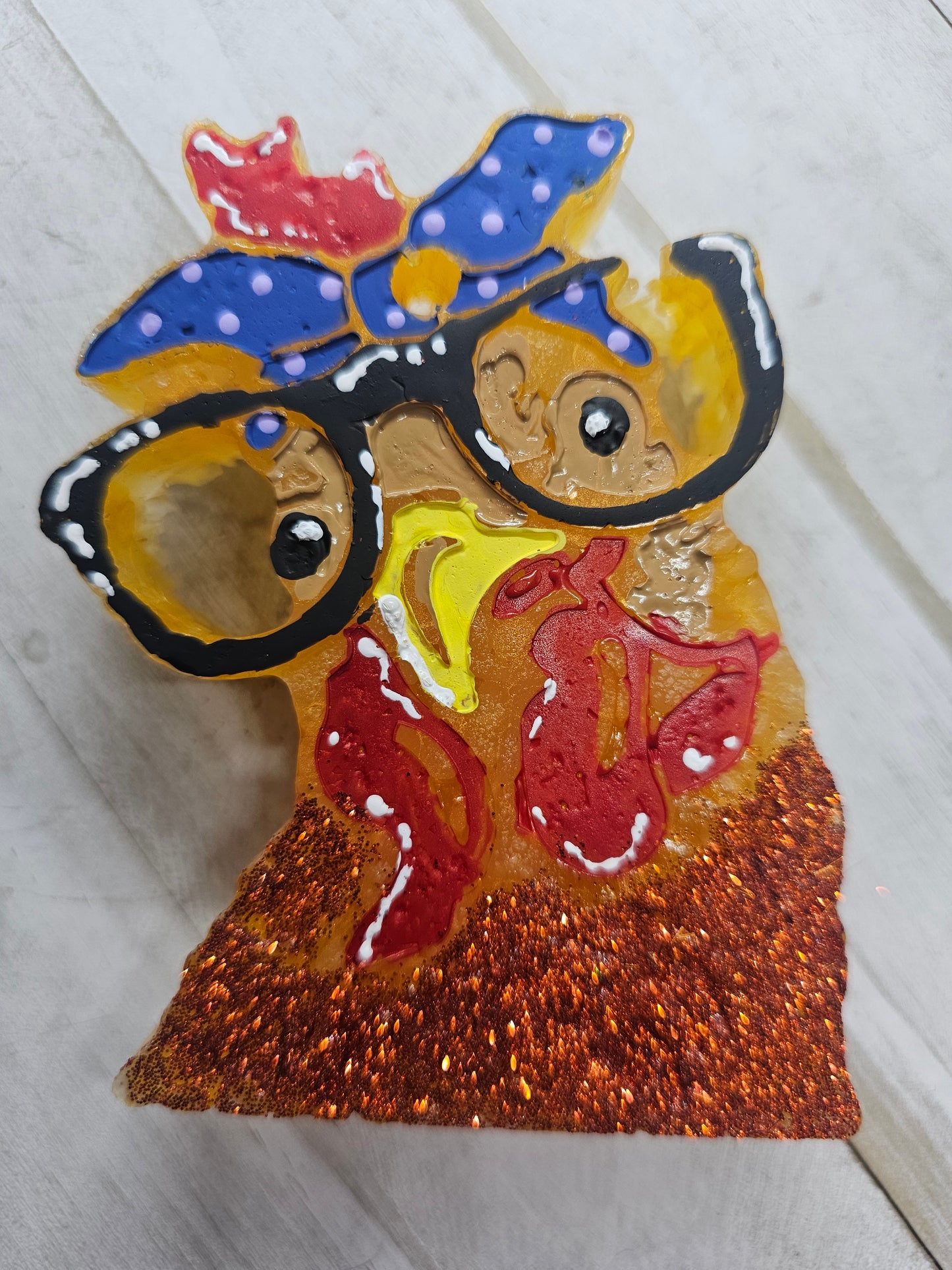 Glasses chicken car freshie