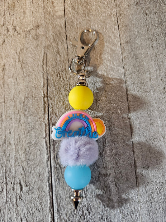 Just breathe beaded keychain