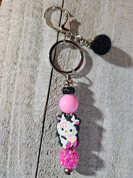 Hello kitty beaded keychain