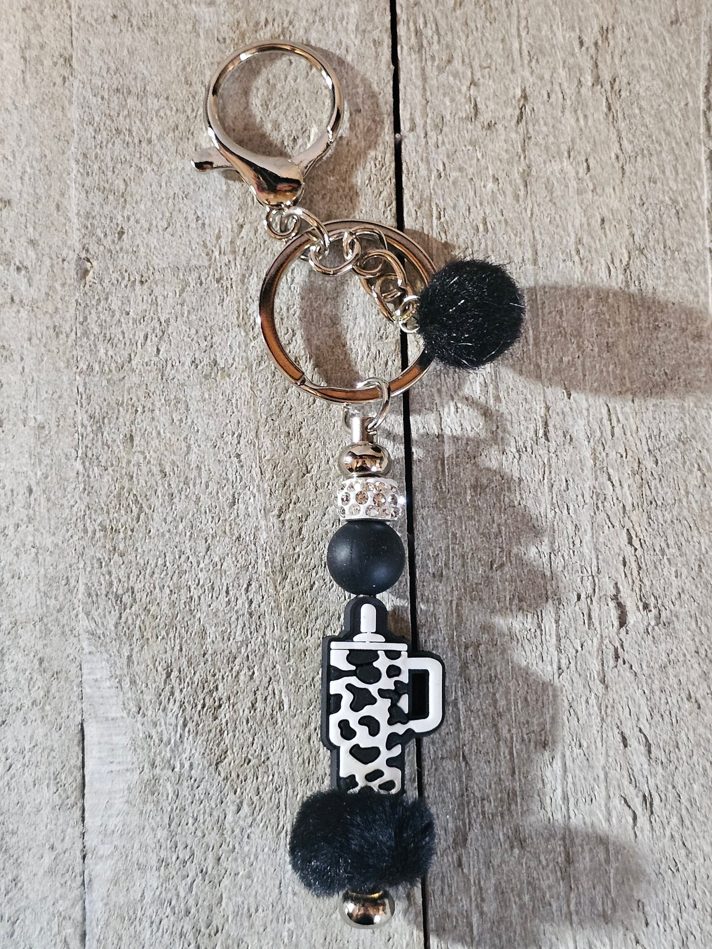 tumbler beaded keychain