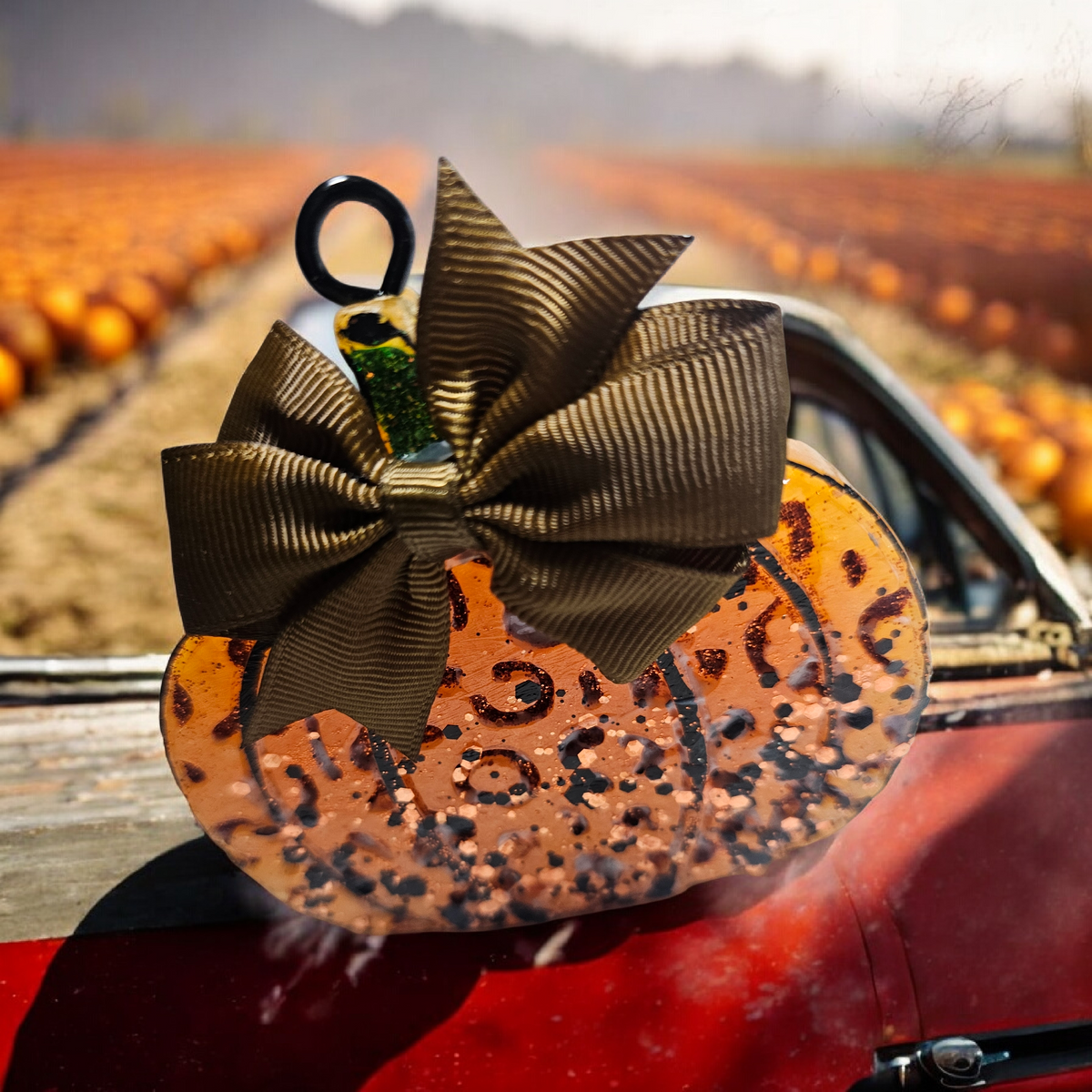 Pumpkin cheetah car freshie