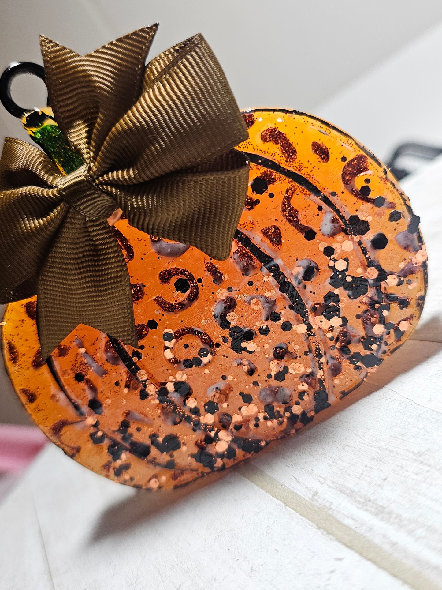 Pumpkin cheetah car freshie