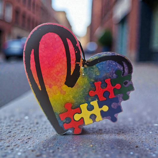 Autism heart car freshie