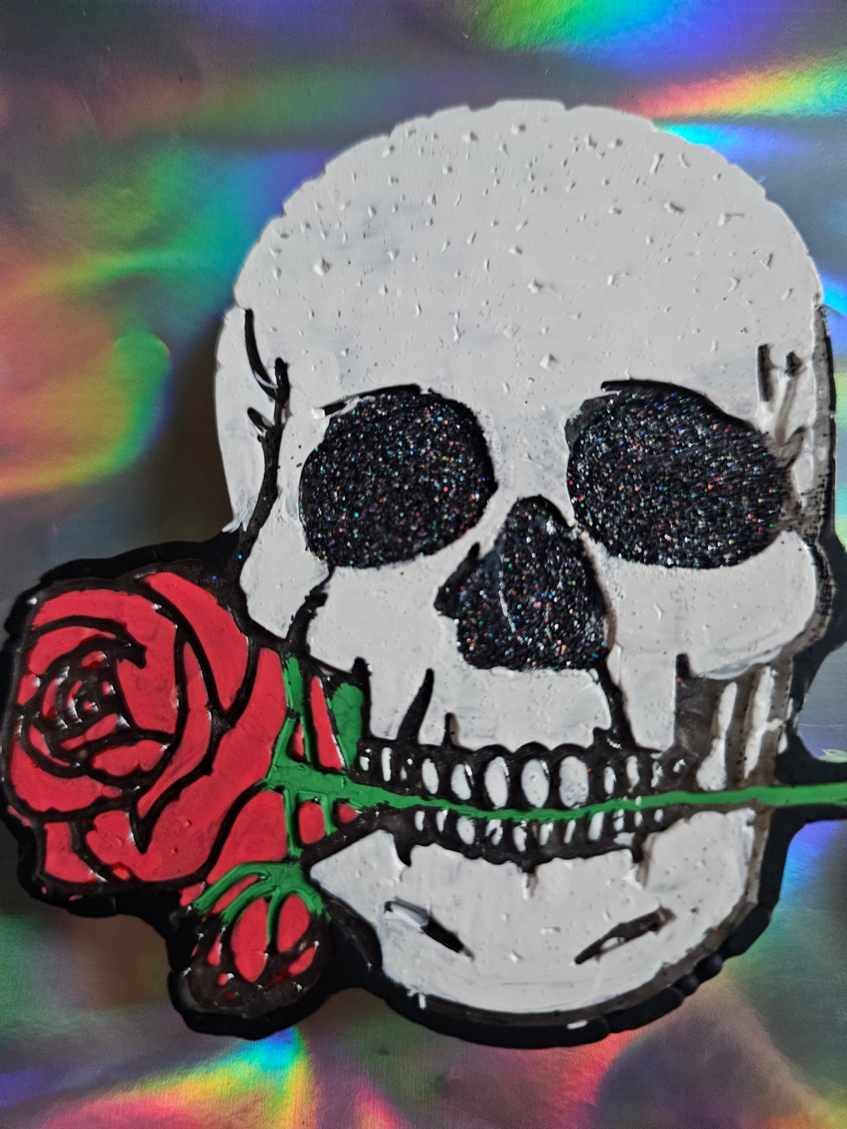 Skull with rose car freshie