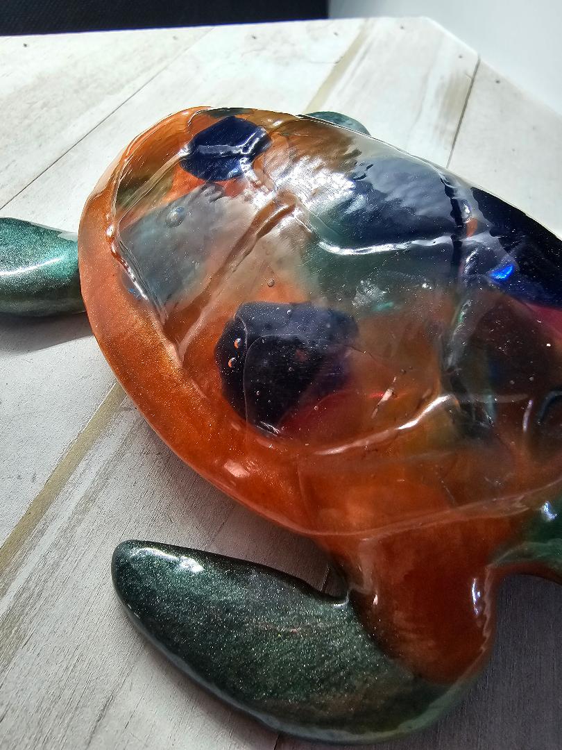 Sea turtle made with beach glass