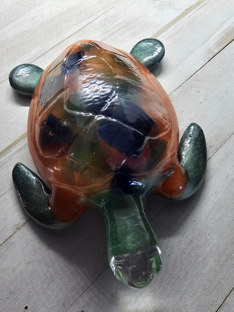 Sea turtle made with beach glass