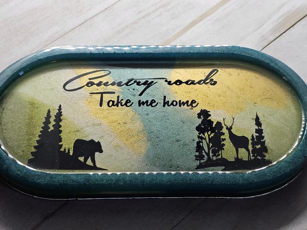 Country roads tray/jewelry holder