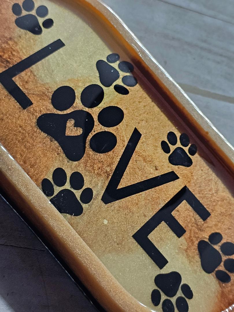 Paw print Love trinket tray/jewelry holder