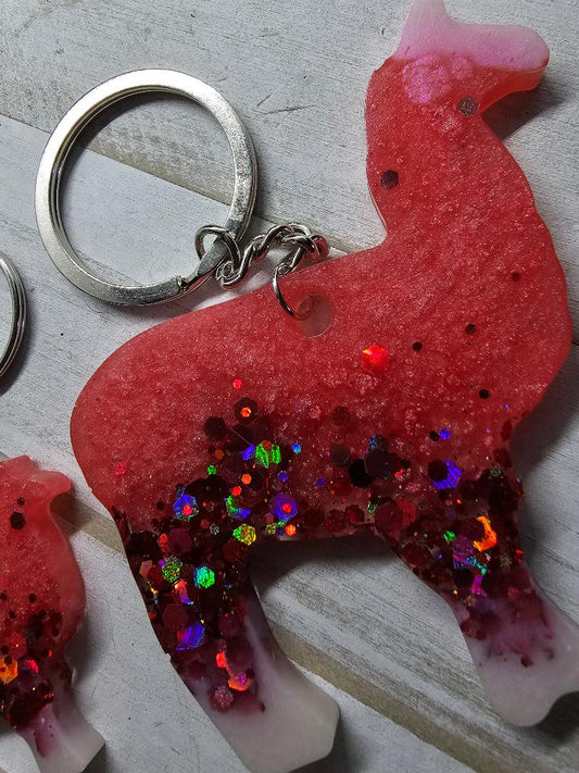 Llama Mama personalized keychain set