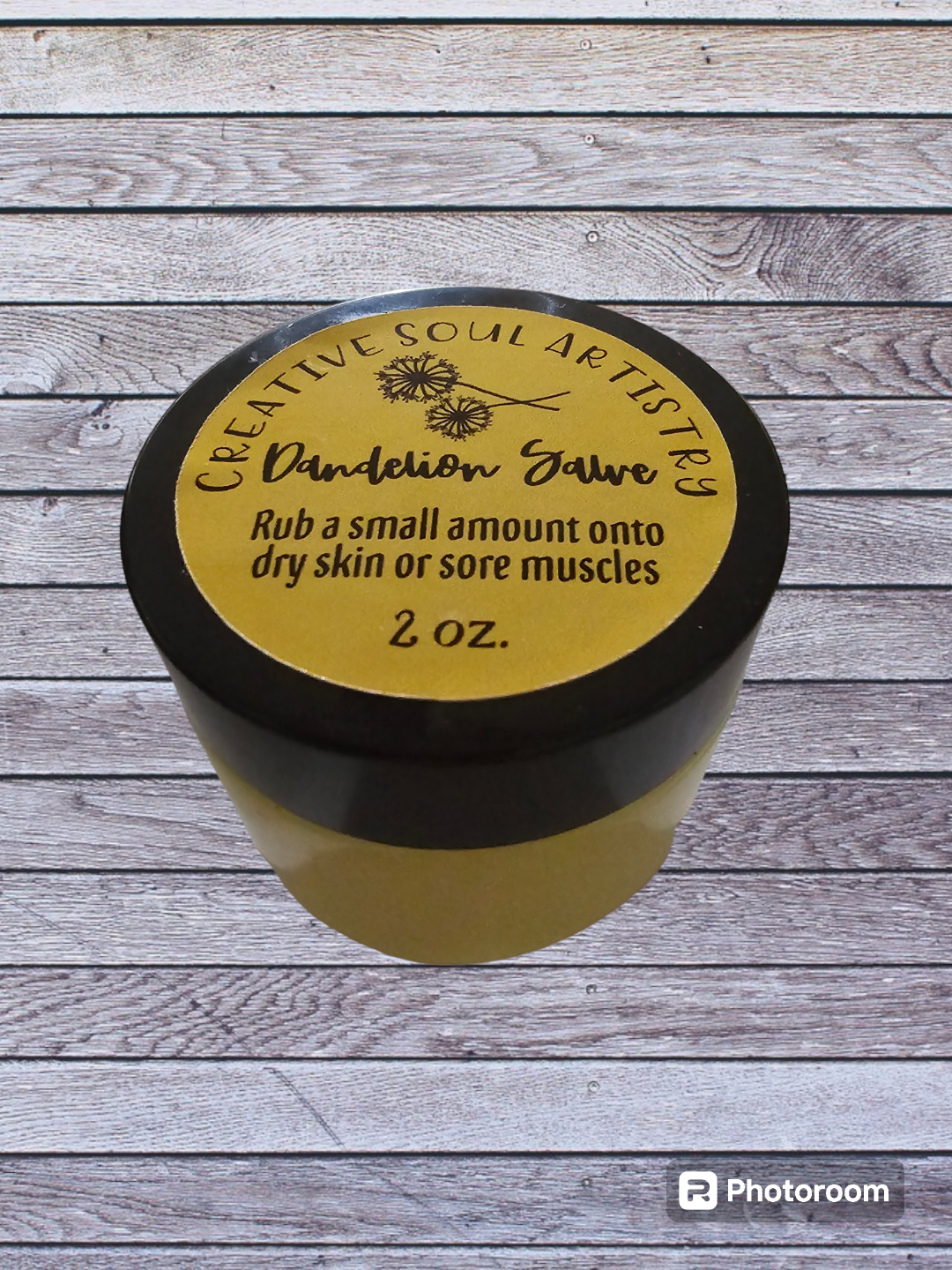 Dandelion organic salve, rosemary-eucalyptus-bergamot blend