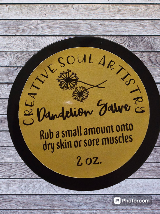 Dandelion organic salve, rosemary-eucalyptus-bergamot blend