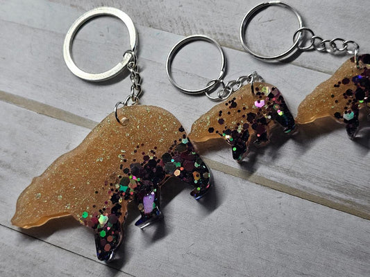 Mama bear personalized keychain set