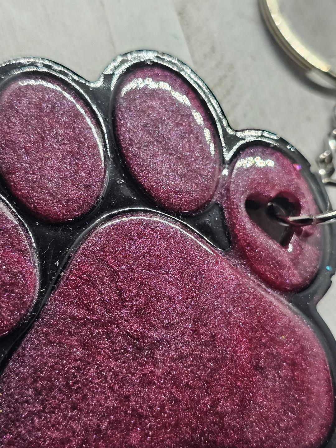 Personalized paw print keychain