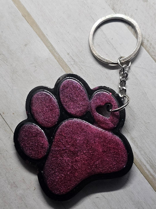 Personalized paw print keychain