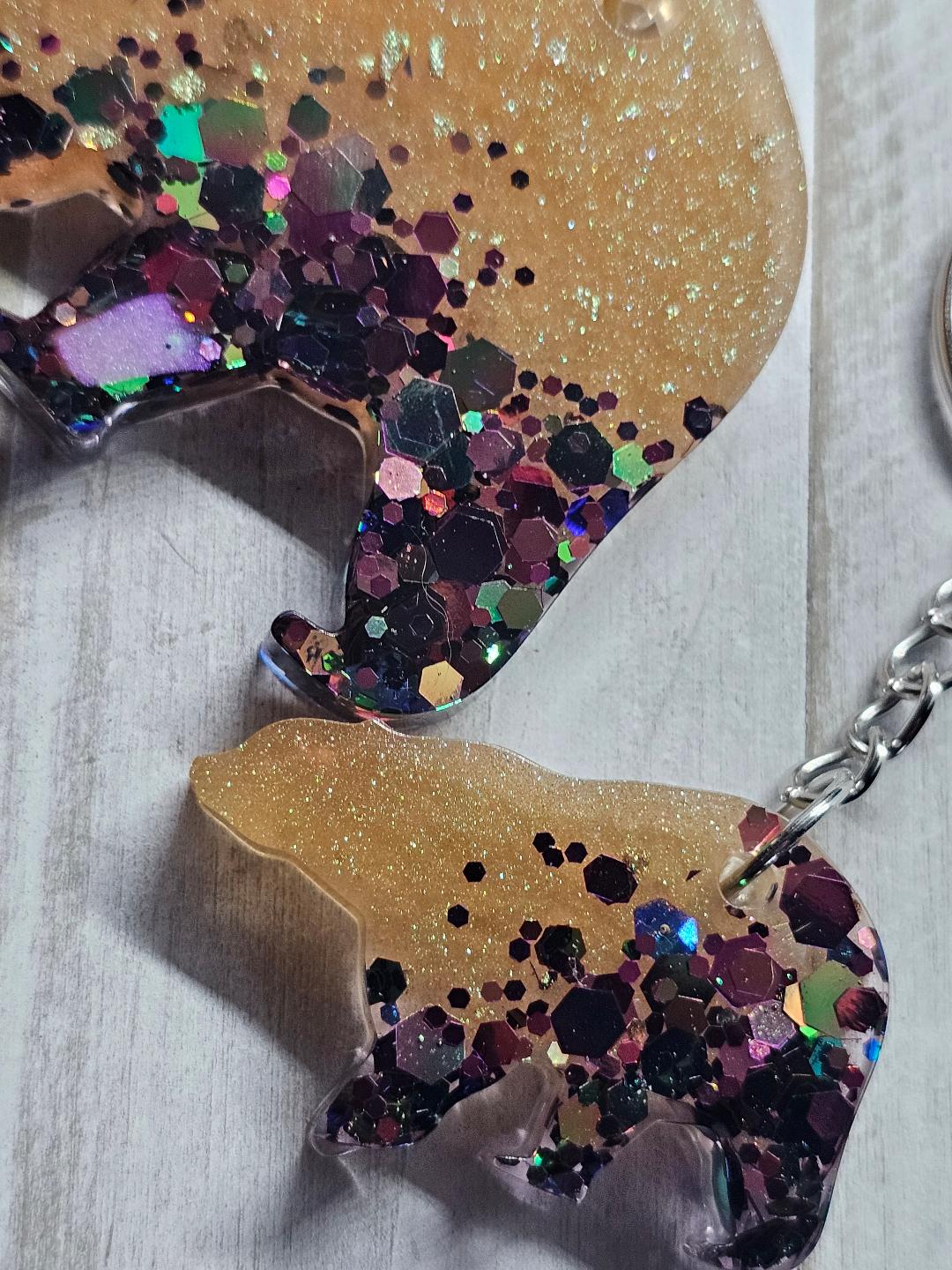 Mama bear personalized keychain set