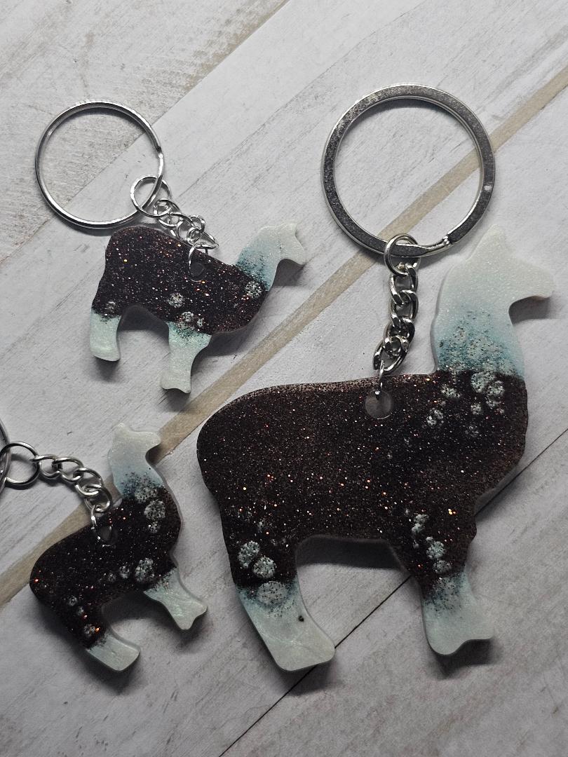 Llama Mama personalized keychain set