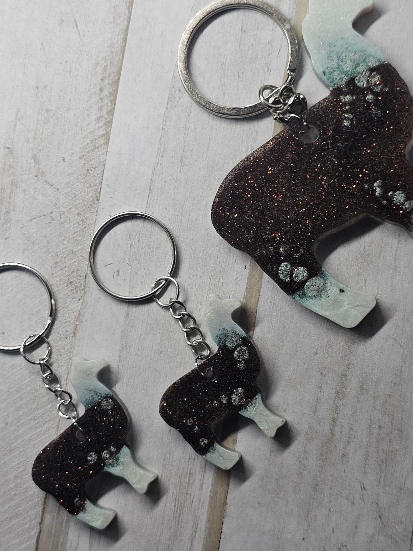 Llama Mama personalized keychain set