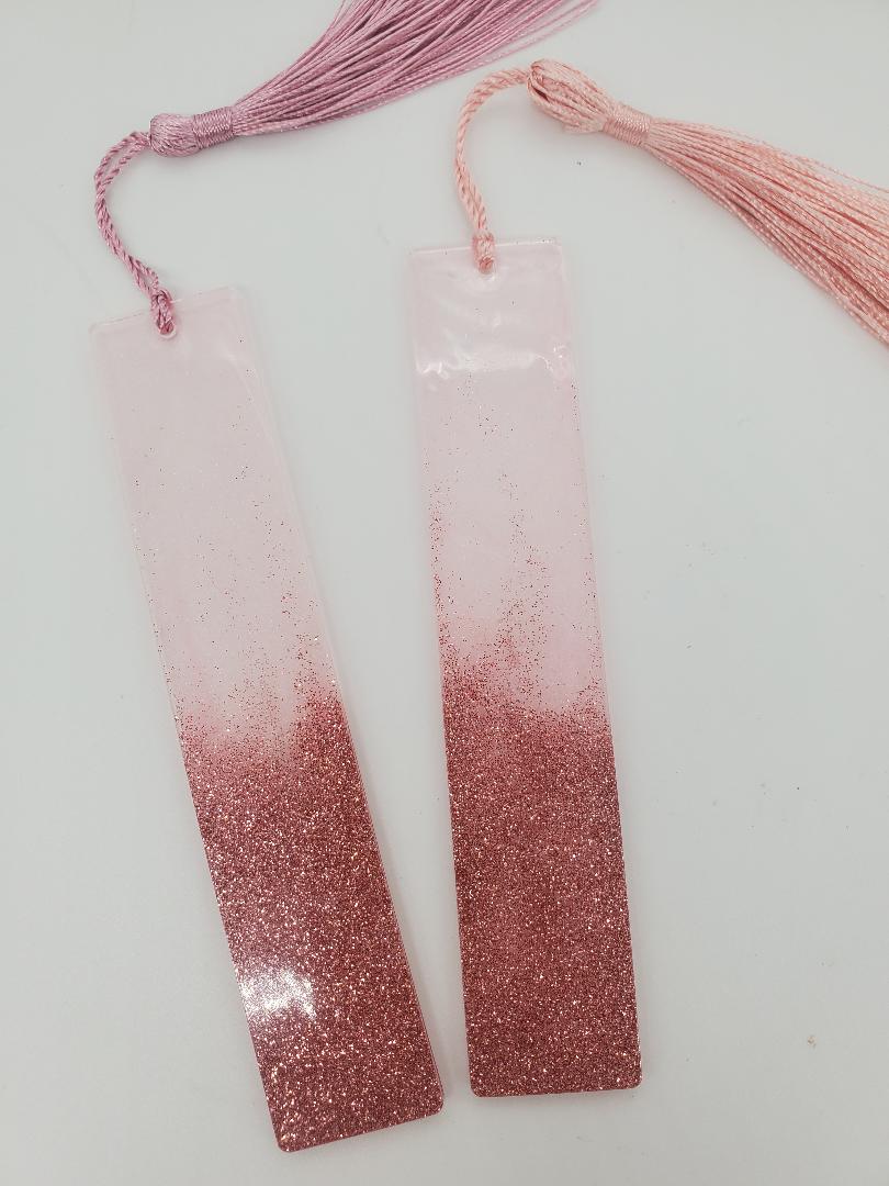 Pink glitter bookmark